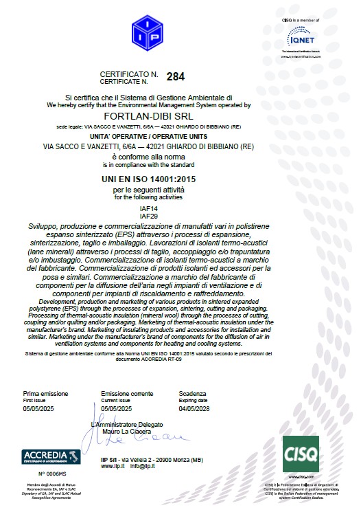 Fortlan‑Dibi ottiene la certificazione UNI EN ISO 14001:2015!