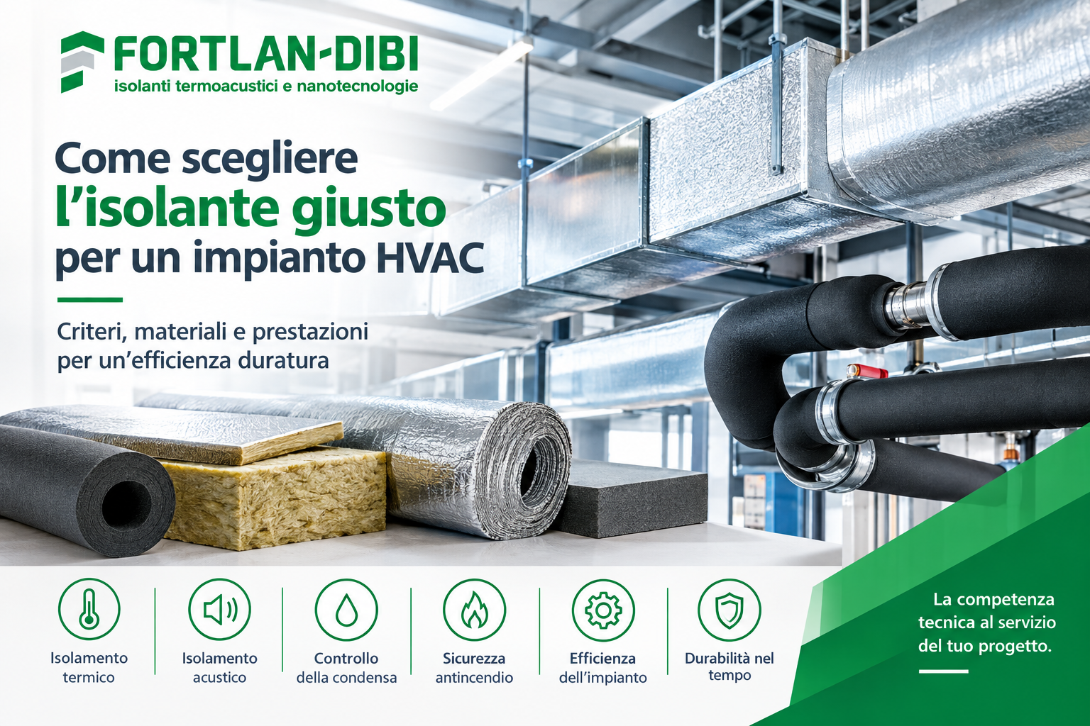 🔍 FORTLAN-DIBI: COME SCEGLIERE L’ISOLANTE GIUSTO PER UN IMPIANTO HVAC. GUIDA A MATERIALI E PRESTAZIONI