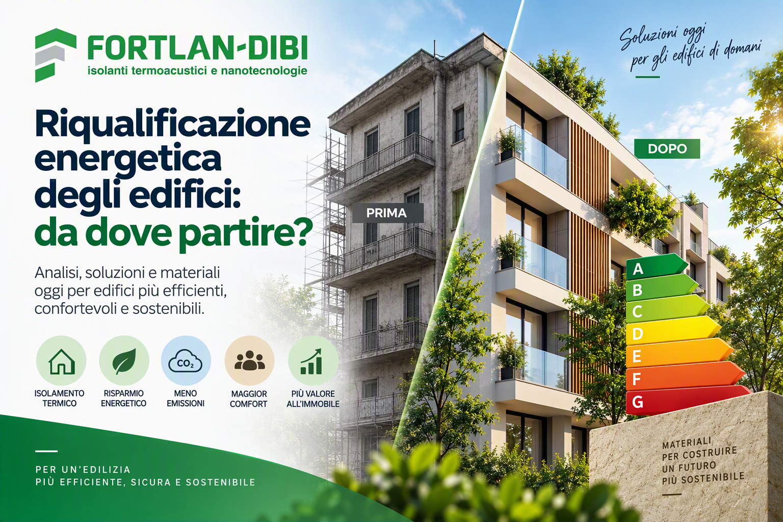 RIQUALIFICAZIONE ENERGETICA DEGIL EDIFICI:DA DOVE PARTIRE? LA GUIDA FORTLAN-DIBI ALL’EFFICIENZA ENERGETICA